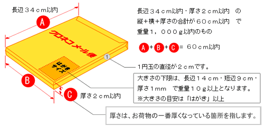 クロネコDM便（メール便）_サイズ